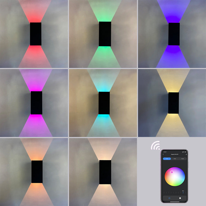 Modern Smart Square APP Dimming Waterproof LED Wall Sconce Lamp | Bowlift