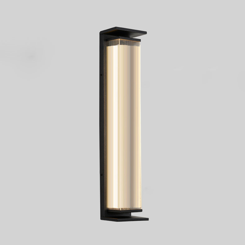 Modern Minimalist Waterproof Rectangular Stainless Steel Acrylic LED Wall Sconce Lamp For Outdoor Patio | Bowlift