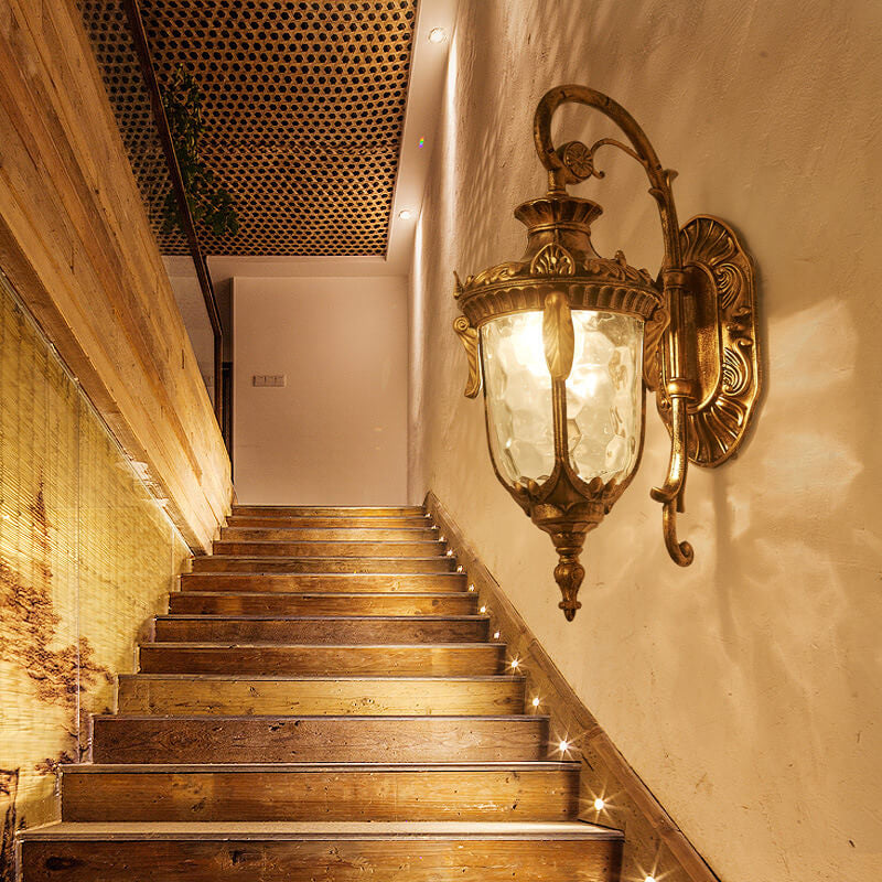 European Deluxe Lantern Outdoor Waterproof 1-Light Wall Sconce Lamp | Bowlift