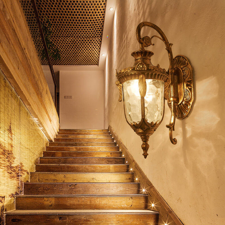 European Deluxe Lantern Outdoor Waterproof 1-Light Wall Sconce Lamp | Bowlift