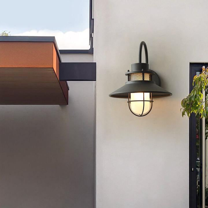 Outdoor Waterproof Iron Body 1-Light Outdoor Wall Sconce Lamp | Bowlift