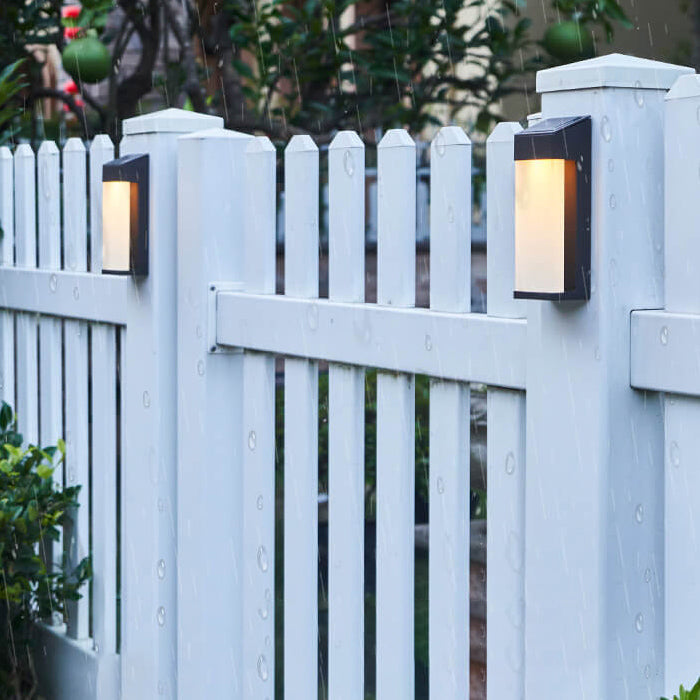 Solar Square Frosted Glass Waterproof Outdoor LED Wall Sconce Lamp | Bowlift