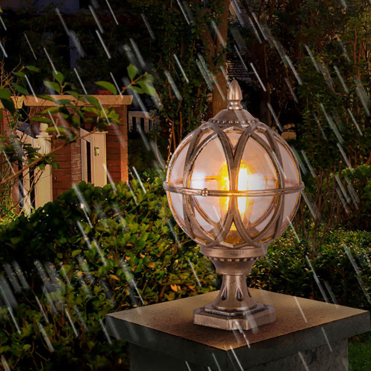 Traditional Colonial Globe Glass Aluminum 1-Light Outdoor Light For Garden | Bowlift