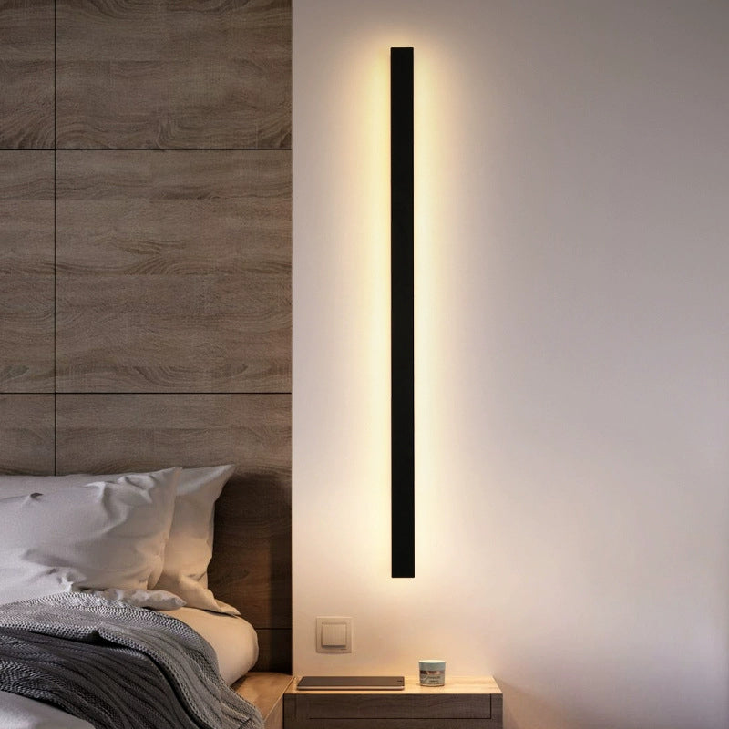 Modern Minimalist Long Rectangular Aluminum Acrylic LED Wall Sconce Lamp For Garden | Bowlift