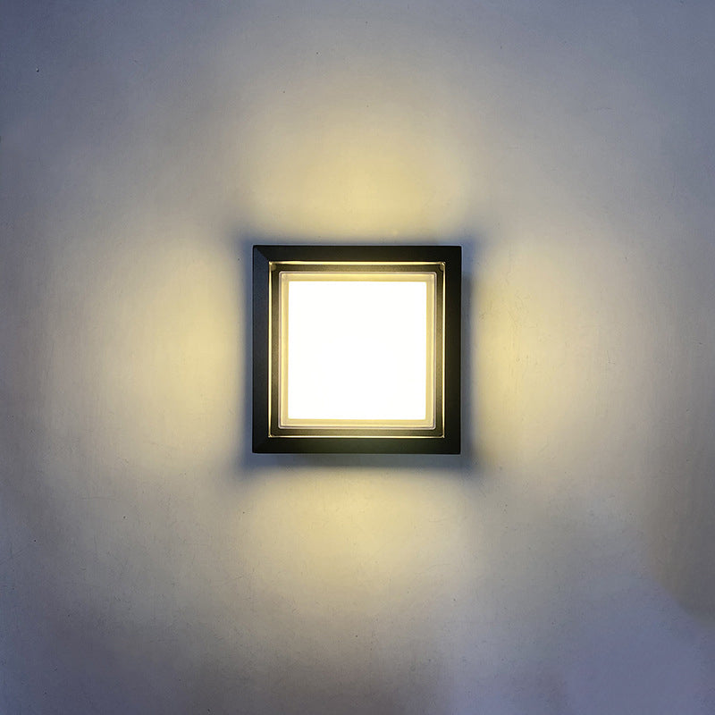 Modern Minimalist Waterproof Square Aluminum Acrylic LED Outdoor Wall Sconce Lamp For Garden | Bowlift