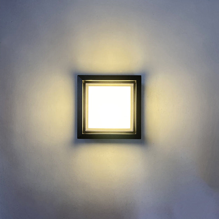 Modern Minimalist Waterproof Square Aluminum Acrylic LED Outdoor Wall Sconce Lamp For Garden | Bowlift