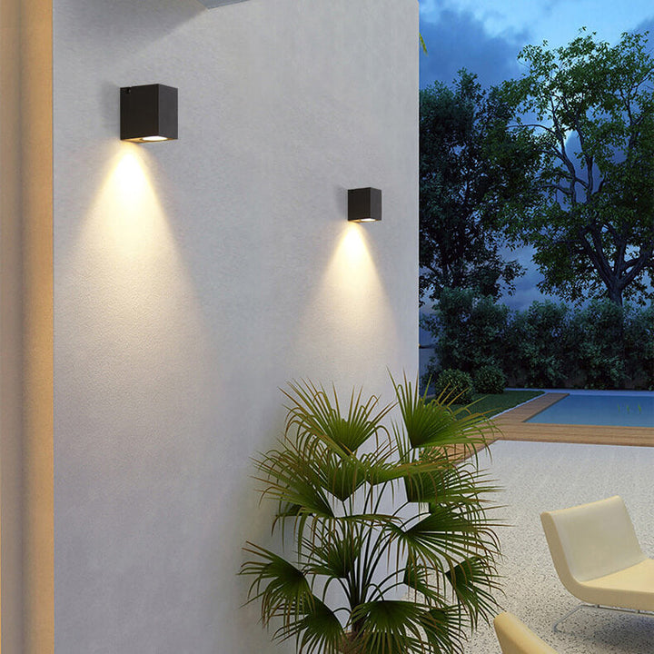 Modern Outdoor Waterproof Square Spotlight Adjustable Angle LED Garden Wall Sconce Lamp | Bowlift