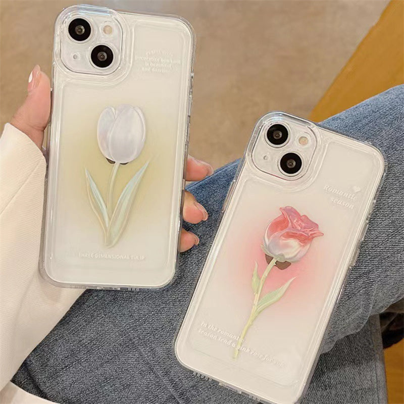 BowLift | Fashion Tulip Rose Flower Floral Soft Shockproof Compatible with Case for iPhone