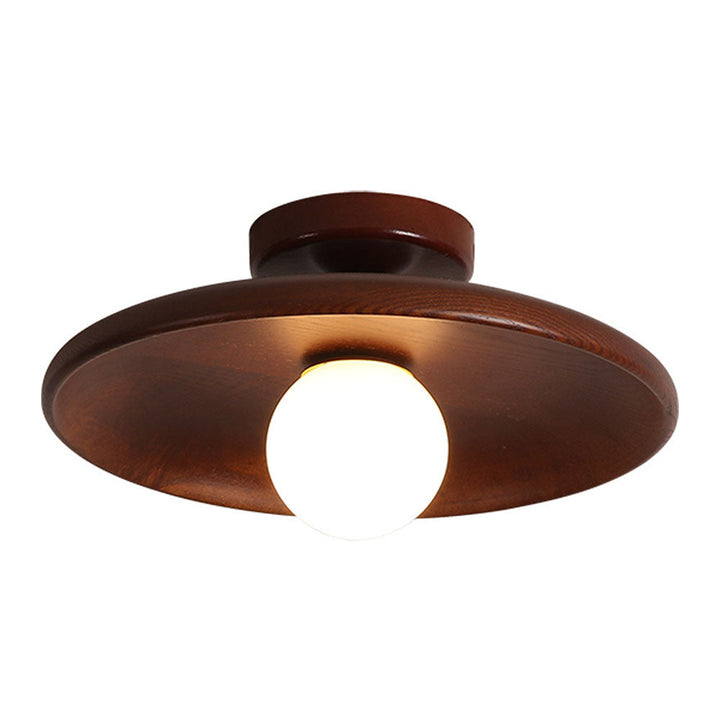BowLift | Nordic Wood Round Ceiling Light Fixture - Minimalist Design for Hallway & Living Room Lighting