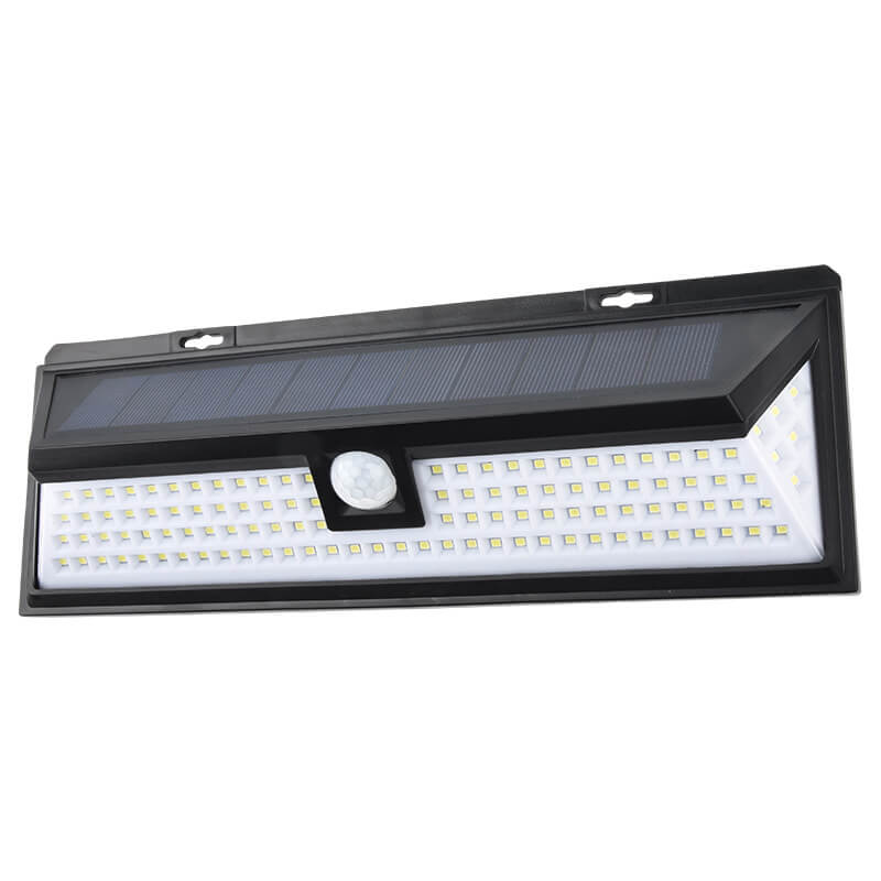 Modern Black Rectangular Human Sensor Solar Waterproof Outdoor Garden LED Wall Light | Bowlift