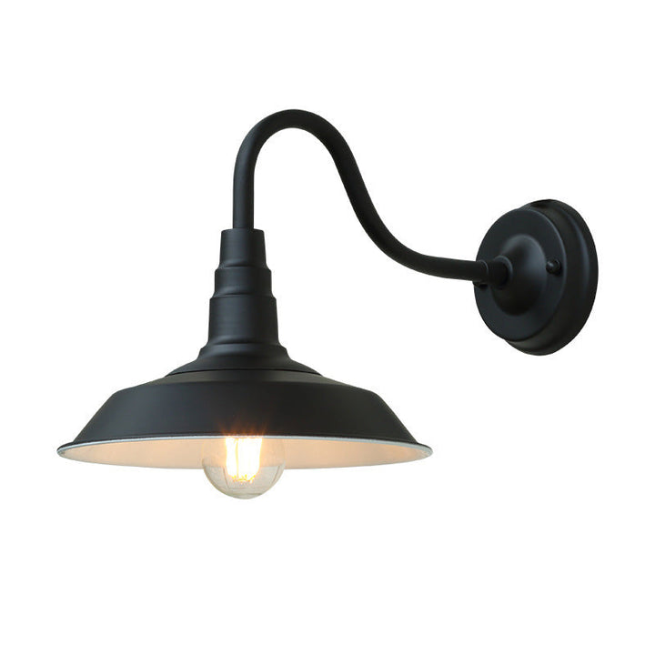 BowLift | Noctura Classic Wall Lamp | Vintage Design | Iron Frame with Round Glass Shade | 1-Light Dining Room Lighting