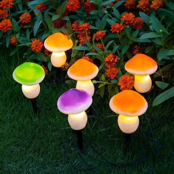Solar Outdoor Resin Mushroom LED Garden Ground Insert Decorative Landscape Light | Bowlift