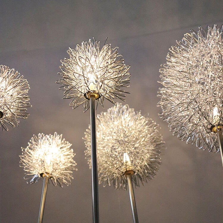 Solar Dandelion Aluminum Wire Globe Light LED Outdoor Waterproof Luminous Garden Insert Ground Landscape Light | Bowlift