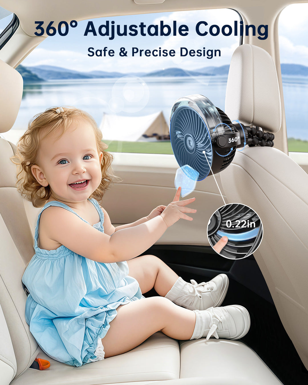 Misting Stroller Fan – Portable Baby Fan with Spray | Bowlift
