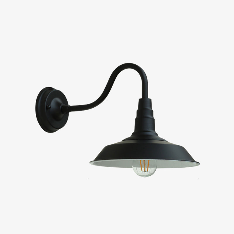 BowLift | Noctura Classic Wall Lamp | Vintage Design | Iron Frame with Round Glass Shade | 1-Light Dining Room Lighting