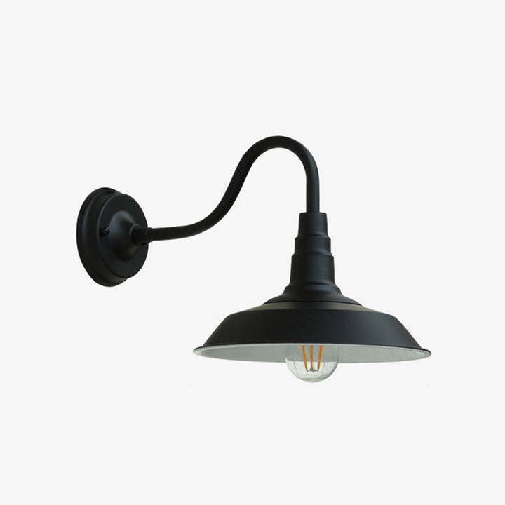 BowLift | Noctura Classic Wall Lamp | Vintage Design | Iron Frame with Round Glass Shade | 1-Light Dining Room Lighting