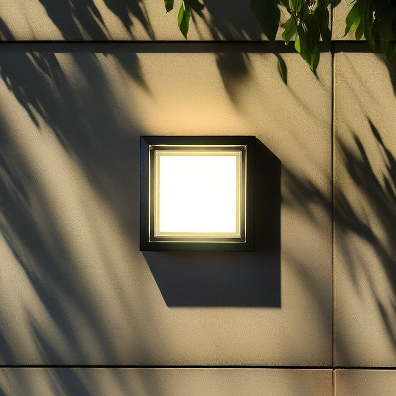 Modern Minimalist Waterproof Square Aluminum Acrylic LED Outdoor Wall Sconce Lamp For Garden | Bowlift