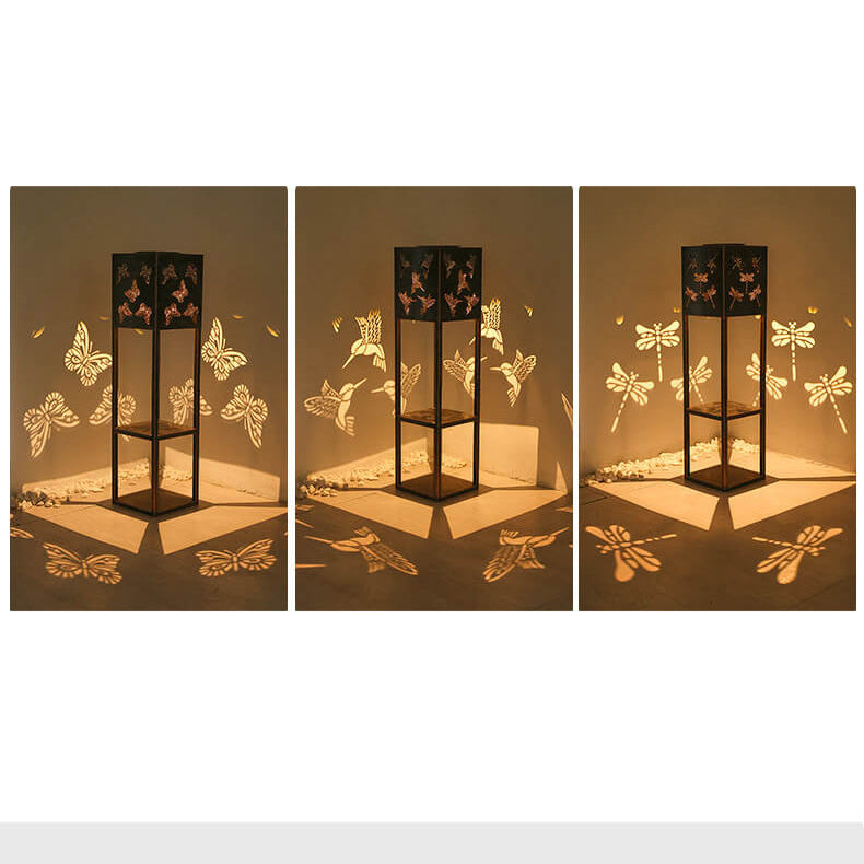 Solar Butterfly Light Shadow Square Shelf Planter Light Garden Decorative Outdoor Waterproof Patio Outdoor Light | Bowlift