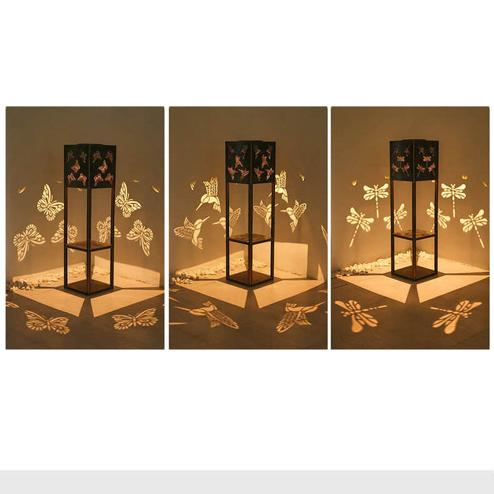 Solar Butterfly Light Shadow Square Shelf Planter Light Garden Decorative Outdoor Waterproof Patio Outdoor Light | Bowlift