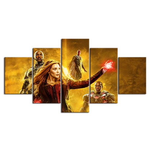 5 Piece Golden Scarlett Faith - Canvas Wall Art Painting | Bowlift