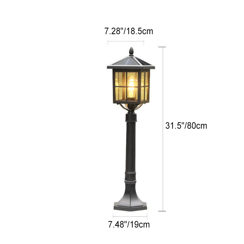 Industrial Solar Waterproof Die-Cast Aluminum Glass 1-Light Outdoor Lawn Landscape Light | Bowlift