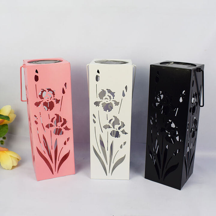 BowLift | Solar Butterfly Rose Pattern Hollow Column LED Outdoor Waterproof Decorative Lamp