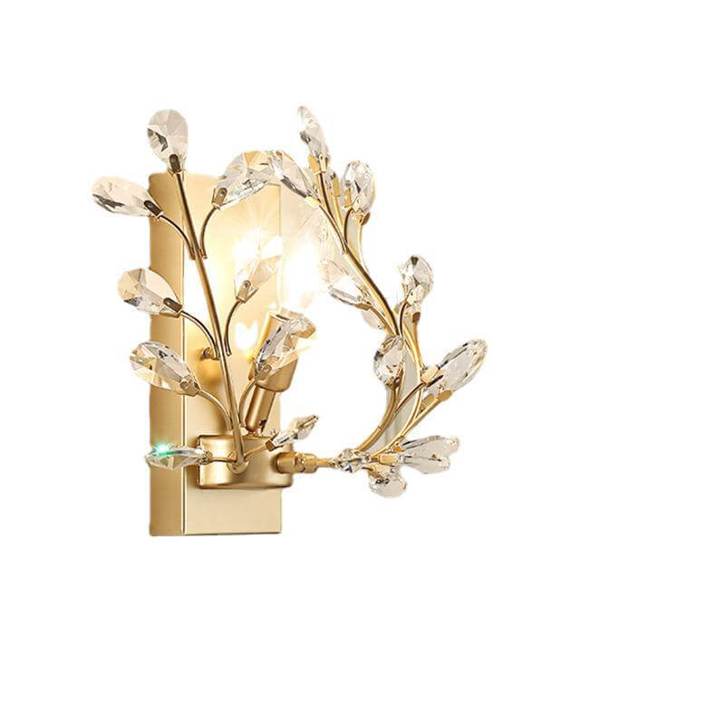 BowLift | Luminis Wall Light | Luxury Crystal Design | Leaf Motif | 1-Bulb & Modern