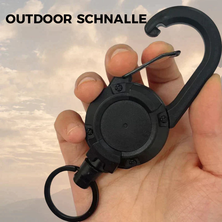 Automatic retractable key holder made of wire rope for outdoor use | Bowlift