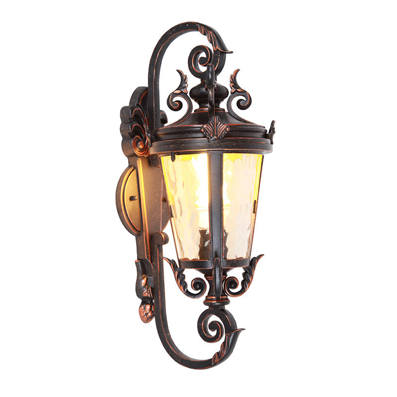 Traditional European Waterproof Aluminum Glass Cylinder 1-Light Wall Sconce Lamp For Outdoor Patio | Bowlift
