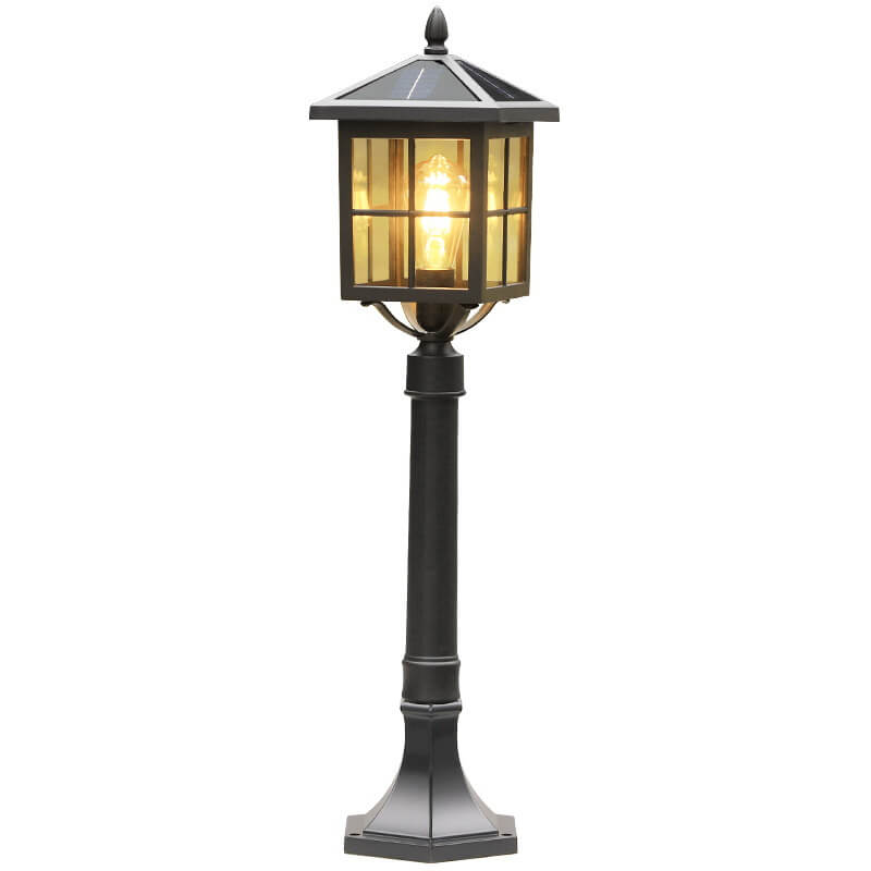Industrial Solar Waterproof Die-Cast Aluminum Glass 1-Light Outdoor Lawn Landscape Light | Bowlift
