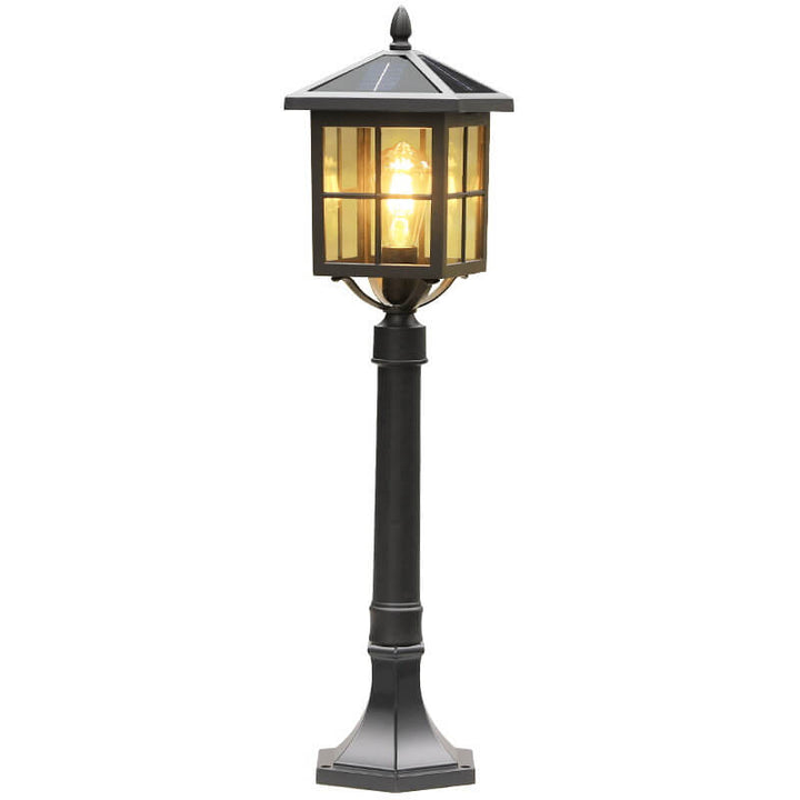 Industrial Solar Waterproof Die-Cast Aluminum Glass 1-Light Outdoor Lawn Landscape Light | Bowlift