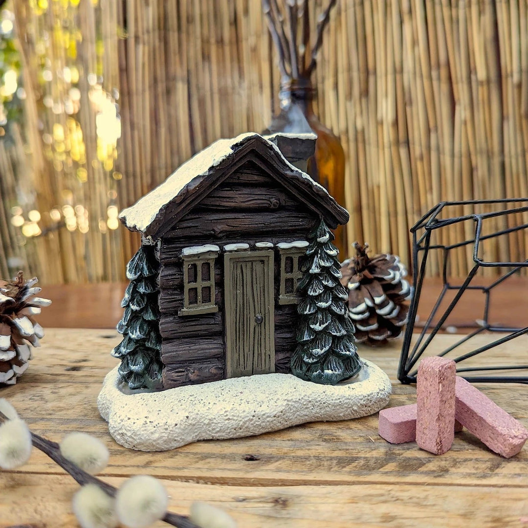 BowLift | Log Cabin Snowy Winter Incense Cone Burner