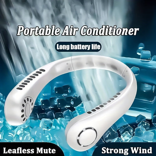 1Pc New Mini Neck Fan Portable Bladeless Hanging Neck Rechargeable Air Cooler 3 Speed Mini Summer Sports Fans | Bowlift