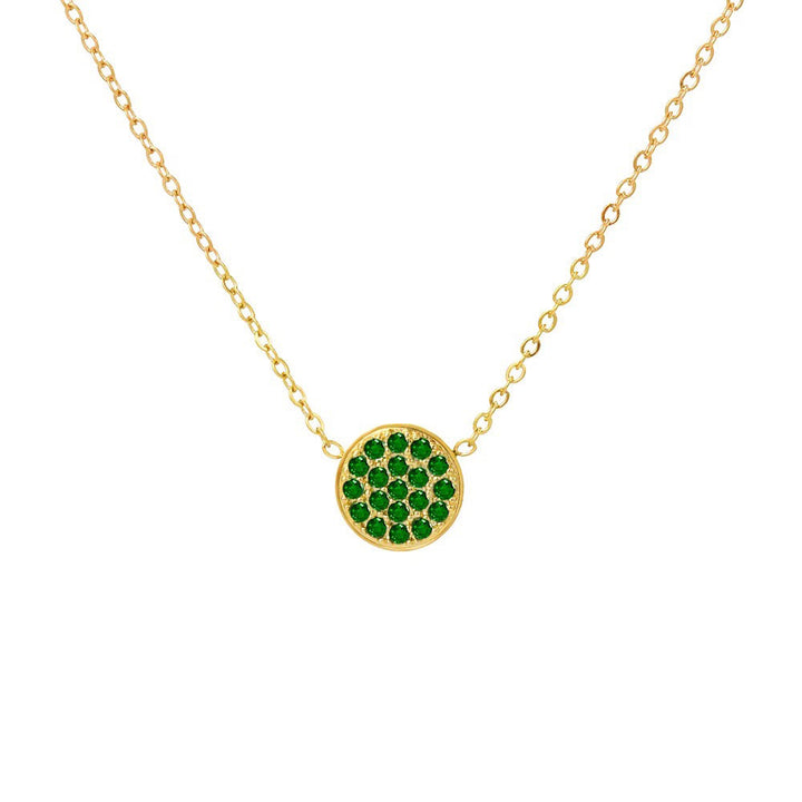 BowLift | Dainty Diamond Speckled Birthstone Circle Necklace