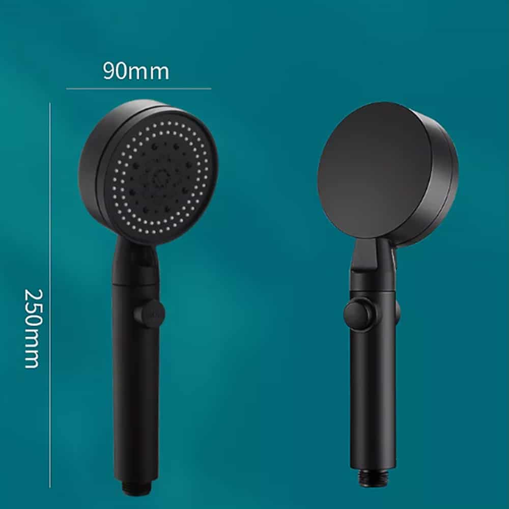 Shower head with 5 functions - black | Bowlift