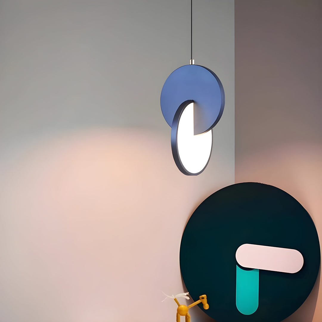 Modern Scandinavian LED Pendant Lamp with Round Frame and Warm Glow Bowlift