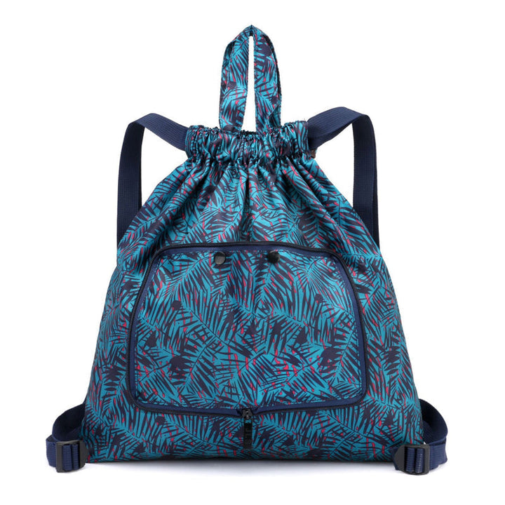 Foldable Printed Nylon Backpack with Drawstring | Bowlift