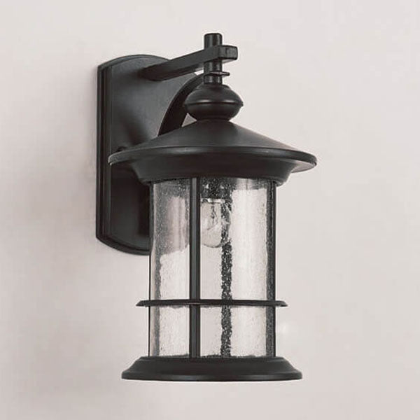 Industrial Vintage Bubble Glass Column 1-Light Outdoor Waterproof Wall Sconce Lamp | Bowlift
