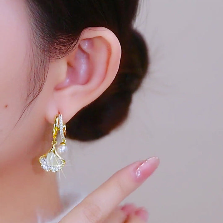 BowLift | Opal Ginkgo Leaf Earrings