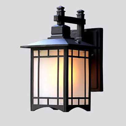 Modern Waterproof Solar Aluminum Chinese Pavilion Shape 1-Light Wall Sconce Lamp | Bowlift