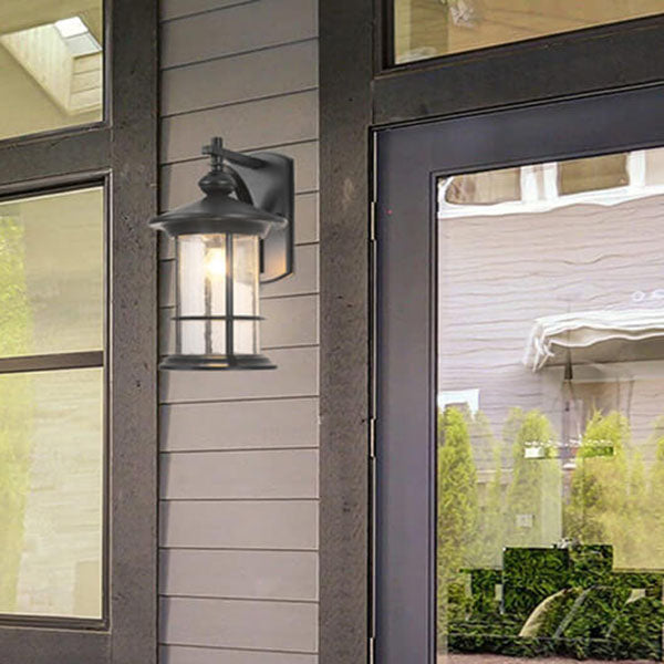 Industrial Vintage Bubble Glass Column 1-Light Outdoor Waterproof Wall Sconce Lamp | Bowlift