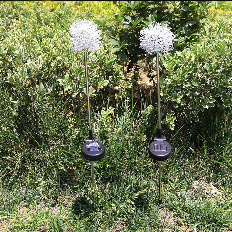 Solar Dandelion Aluminum Wire Globe Light LED Outdoor Waterproof Luminous Garden Insert Ground Landscape Light | Bowlift