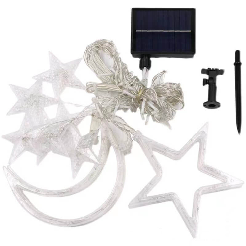 BowLift | LED Solar Star Moon Curtain Light  Christmas Outdoor Patio Decorative Camping String Lights