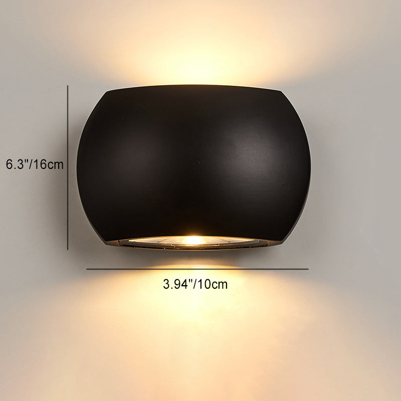 Contemporary Industrial Semicircle Aluminum LED Outdoor Wall Sconce Lamp For Garden | Bowlift