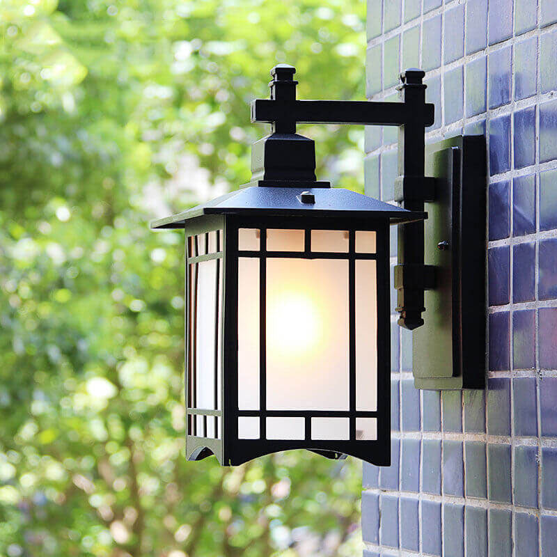 Modern Waterproof Solar Aluminum Chinese Pavilion Shape 1-Light Wall Sconce Lamp | Bowlift