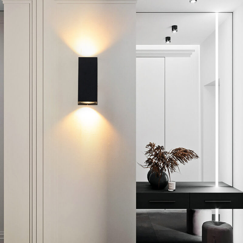 Modern Simple Outdoor Waterproof Aluminum Glass Cylinder 2-Light Wall Sconce Lamp | Bowlift