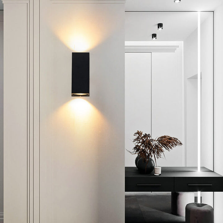 Modern Simple Outdoor Waterproof Aluminum Glass Cylinder 2-Light Wall Sconce Lamp | Bowlift