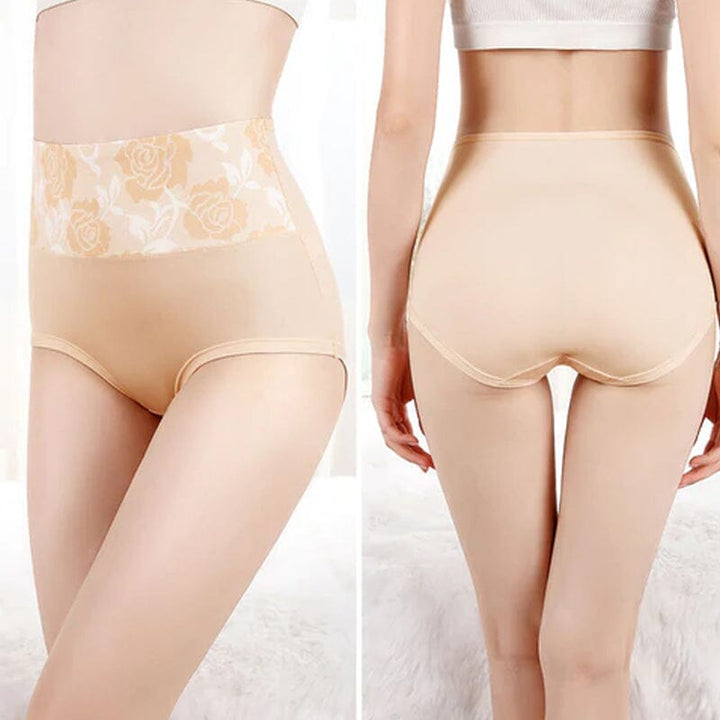 BowLift | High Waist Cotton Print Flower Briefs