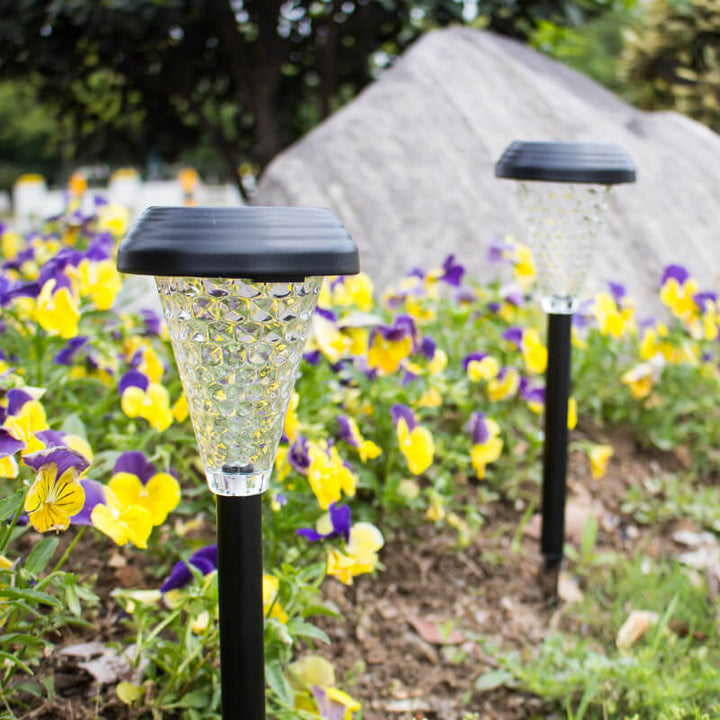 Modern Solar Glass Cone LED Outdoor Garden Ground Insert Landscape Light | Bowlift