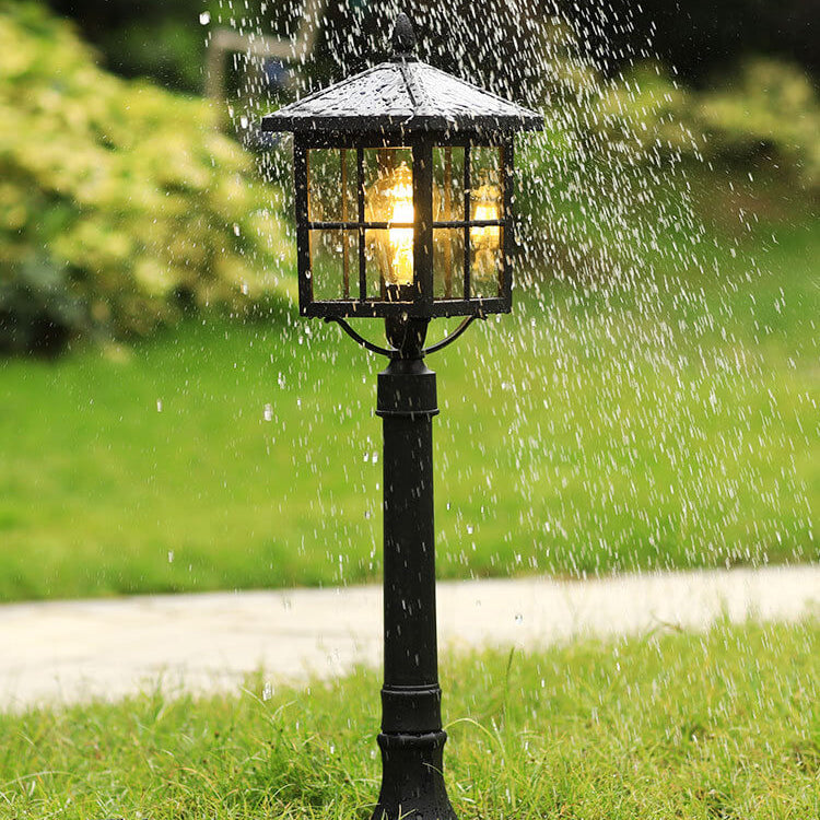 Industrial Solar Waterproof Die-Cast Aluminum Glass 1-Light Outdoor Lawn Landscape Light | Bowlift